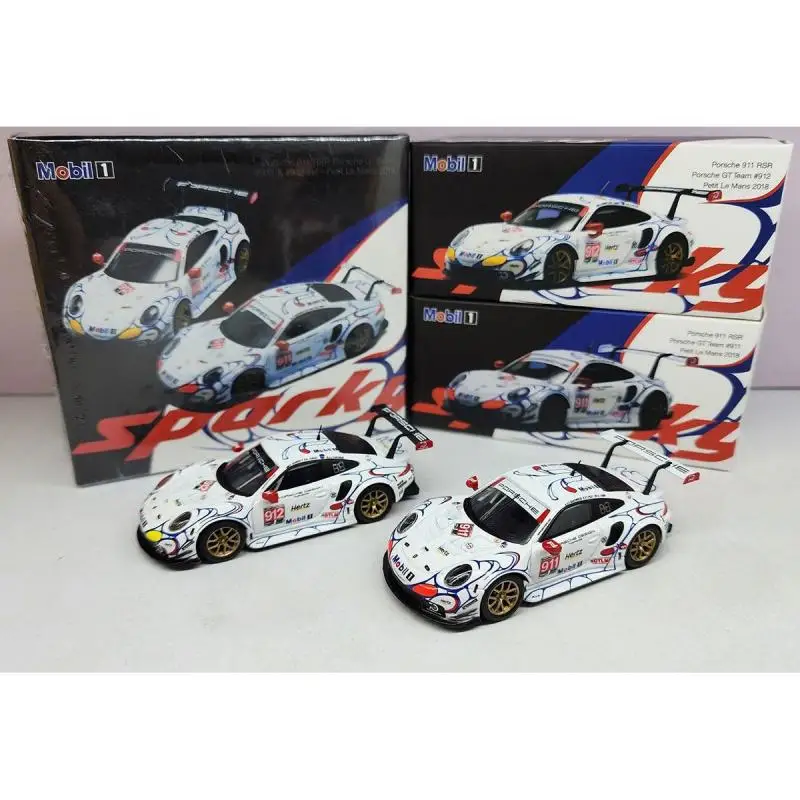 

TinyxSparky 1:64 rwb 911 RSR 912 le mans 2018 die-cast alloy car model decoration collection