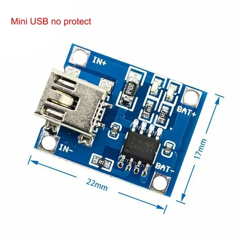 1PCS Type-c 미니 마이크로 USB 5V 1A 18650 TP4056 보호 기능이있는 리튬 이온 리튬 배터리 충전기 모듈 충전 보드 이중 기능