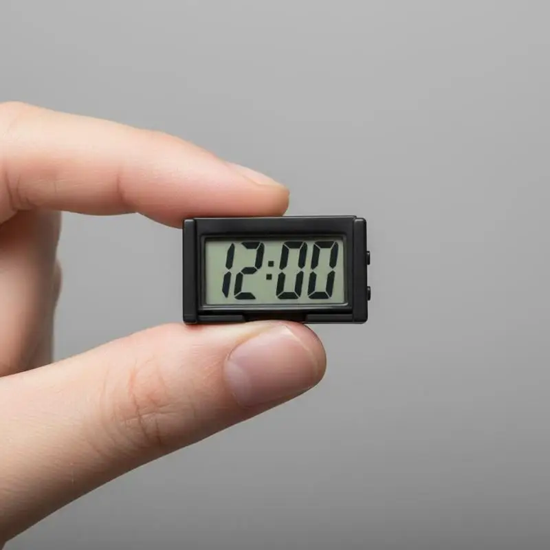 Mini Digital Car Clock High Precision Large Screen Dustproof Electronic Dashboard Clock for Daily Commute Driving