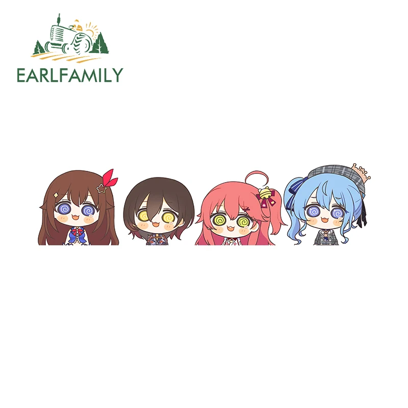 EARLFAMILY-pegatinas divertidas para coche, calcomanías de protección solar, 13x1,9 cm, para Chibi, Tokino Sora, Sakura, Miko, Hoshimachi, Suisei, Vertigo
