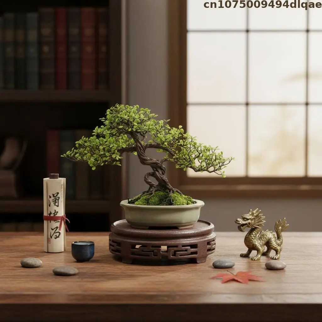Figurine Statue Display Stand Coffee Tea Sets Pedestal Vase Flower Pot Bonsai Sorting Table Exquisite Miniature Round Wood Base