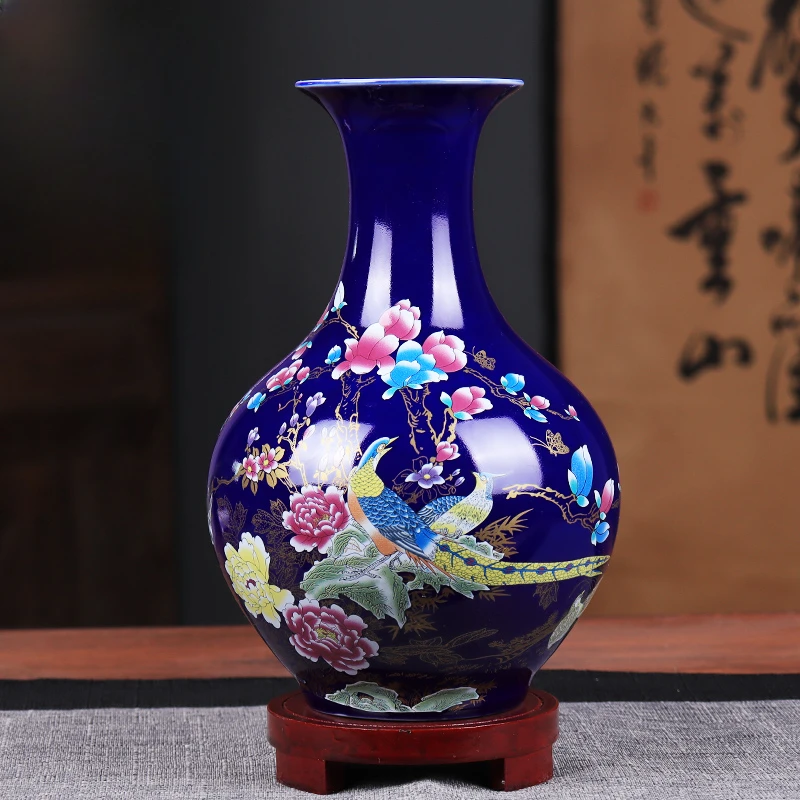 Chinese Style Ceramic Flower Vase, Desk Decor, Living Room Ornaments, High Temperature Firing, Home Accessories, New