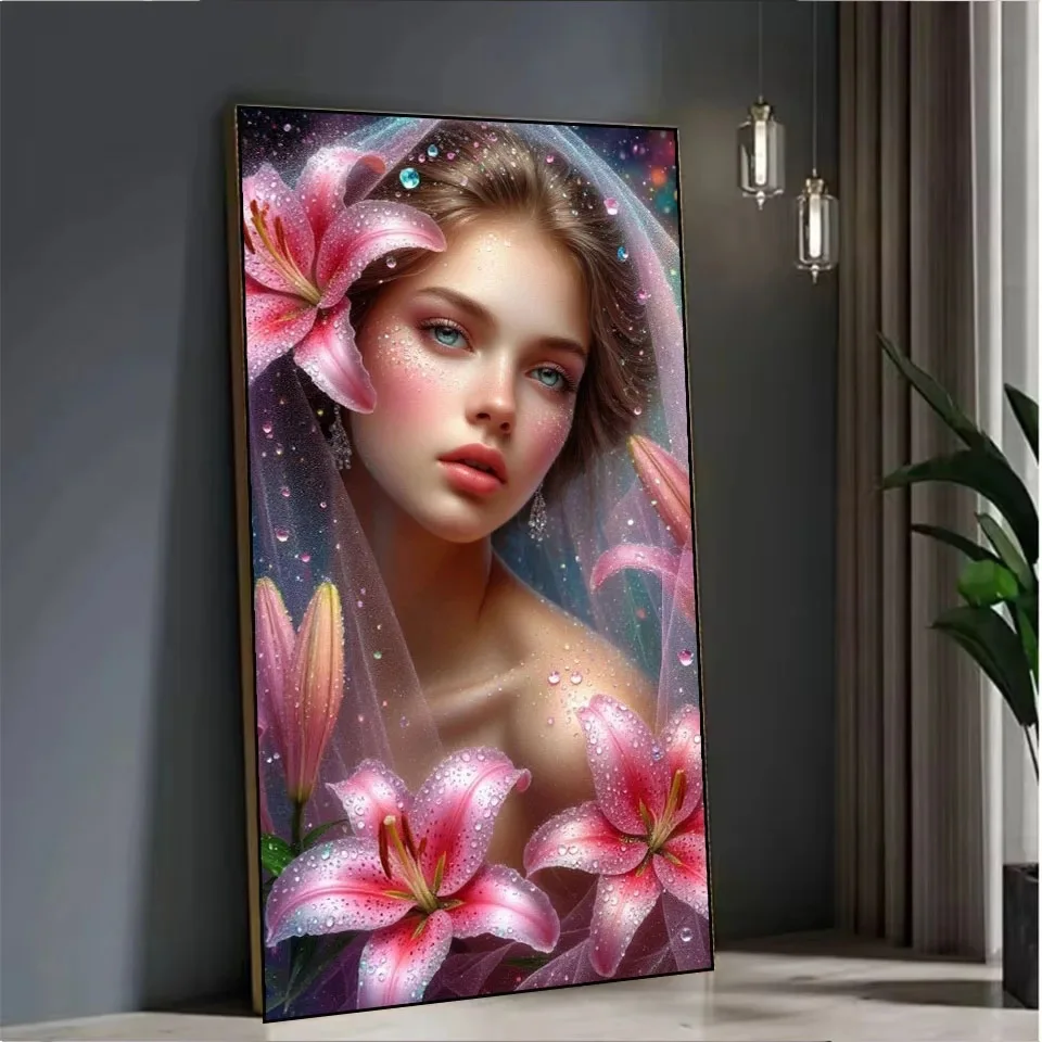 

5D комплект алмазной живописи «сделай сам», фантазия, красочный женский цветок, полный квадратный круглый горный хрусталь, портрет, вышивка крестиком, мозаика, домашний декор