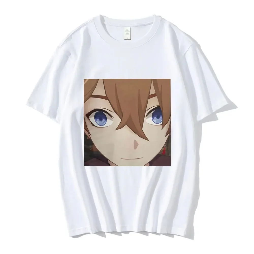 2024 Women Tartaglia Face Meme Anime T shirt Girl Fashion Tee Short Sleeve Genshin Impact Game T-Shirts O Neck Tops