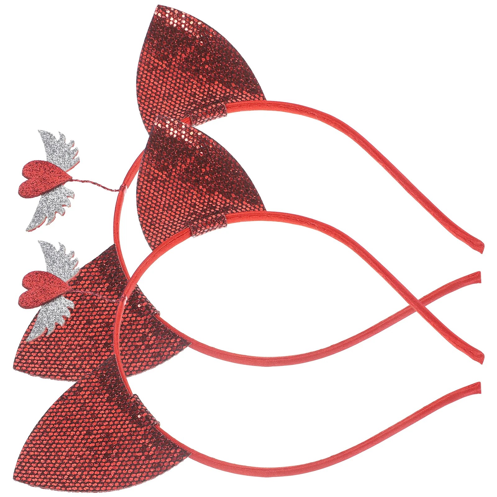 

2Pcs Heart Wing Headbands Romantic Versatile Accessory for Valentine's Day Birthday Parties Couples Friends Matching