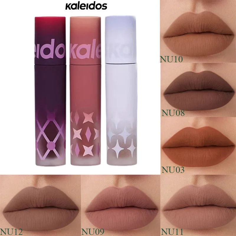 

Kaleidos Lipstick Matte Velvet Lip Mud Nude Color Waterproof Non-stick Cup Muti-use Long Lasting Easy to Apply Lip Makeup