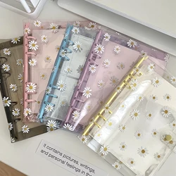 A5 Binder Kpop Idol Photo Albums Organizer Transparen Daisy Photo Card Collect Book Cover with 6 Rings Journal Diary Supplies