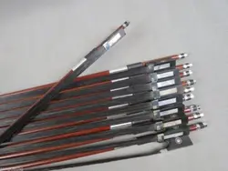 10pcs black hair brazilwood 4/4,3/4,1/2,1/4 student violin bow,ebony frog #7117