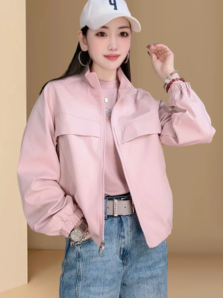 

Fashionable Stand Collar Zipper Long Sleeve Jacket Women's Spring Autumn New Style Casual Versatile Slimming Leisure Anti Agi...