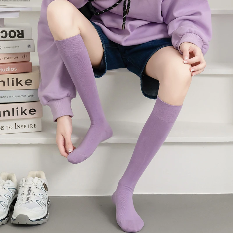 Women Colorful Long Sock Soft Breathable High Quality Middle Tube Socks Comfortable Simple Fashion Casual Girls JK Lolita Sox