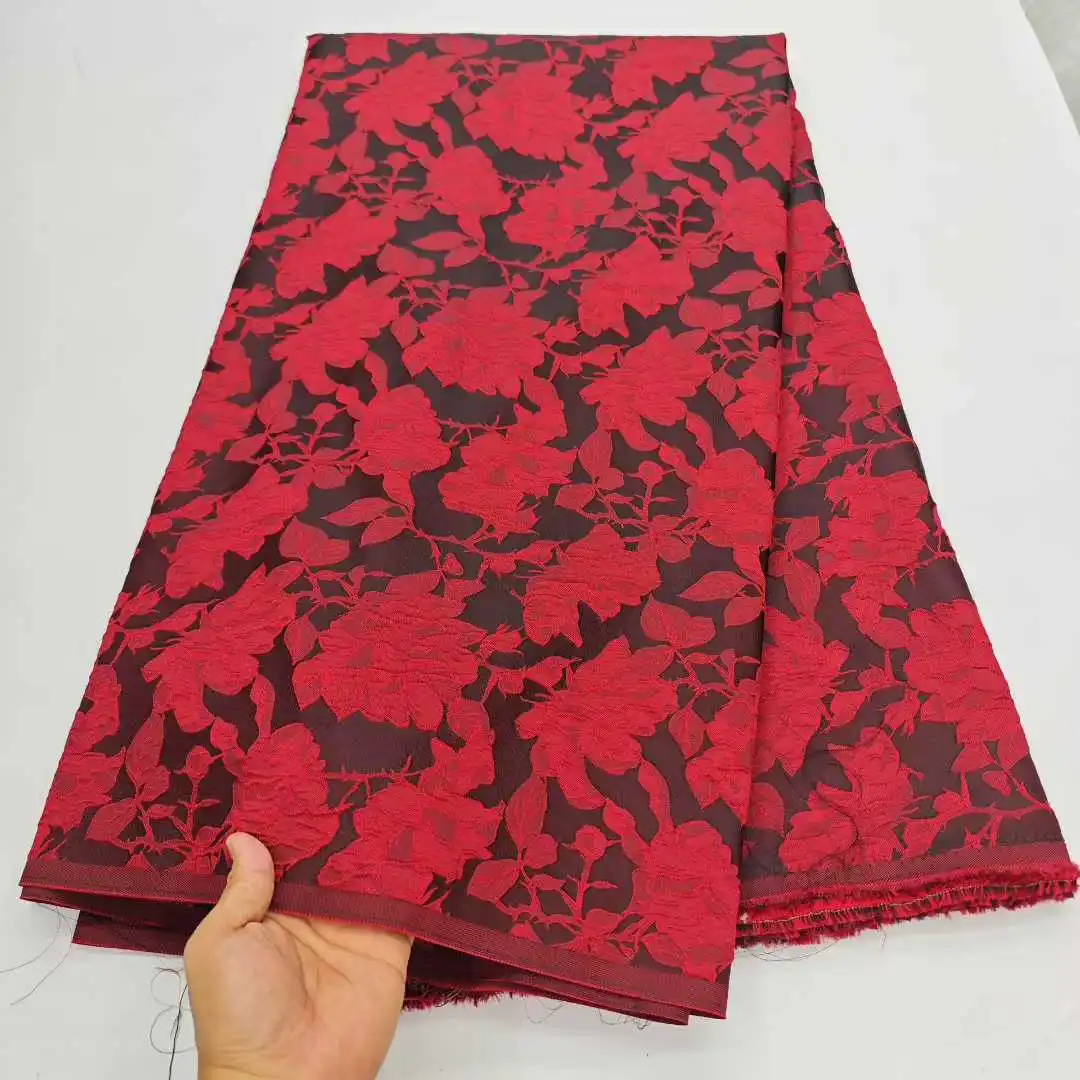 

2025 African Brocade Lace Fabric Fashion Nigerian Brocade Lace High Quality French Jacquard embroidery Lace For Sew Party Cloth