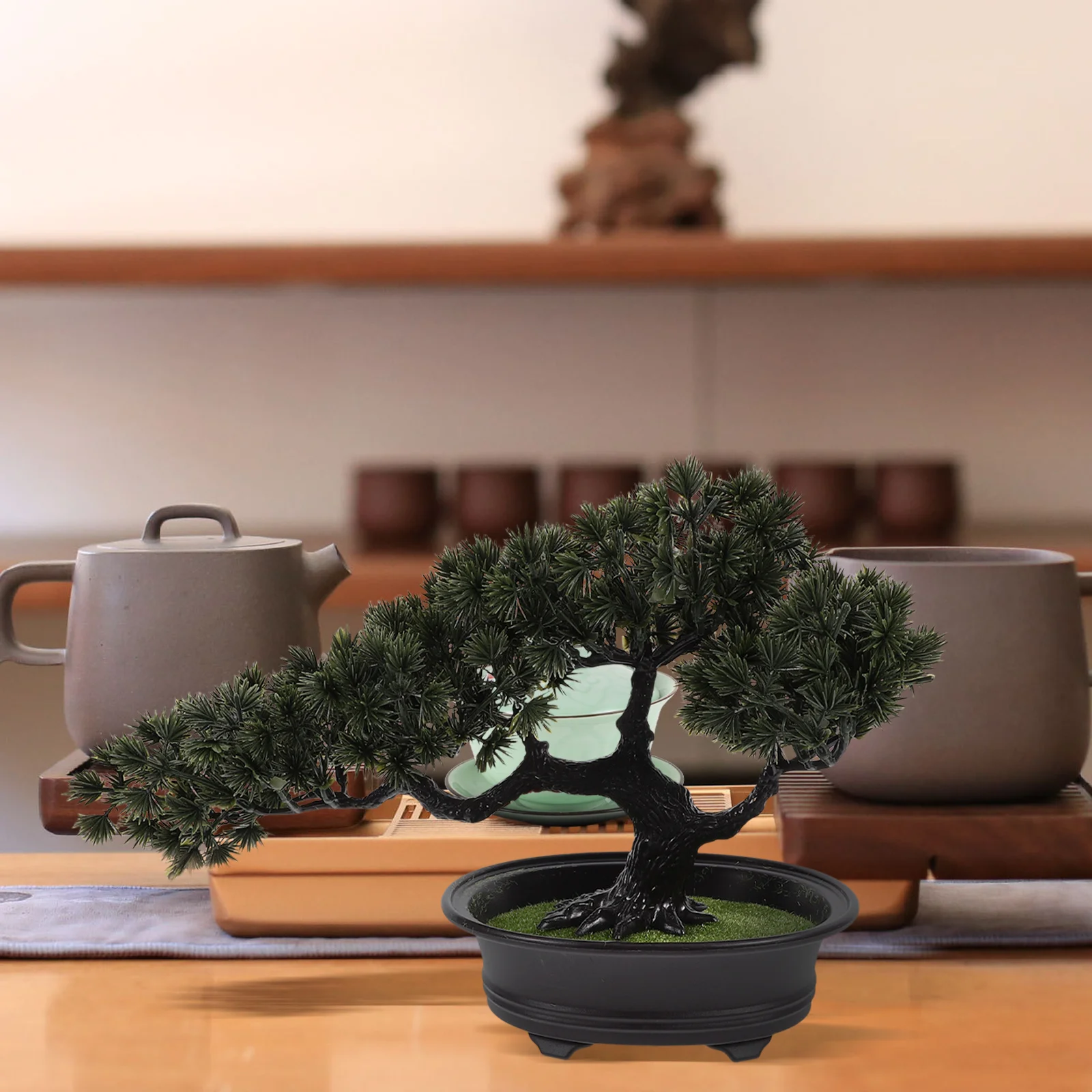 

Realistic Artificial Pine Bonsai Tree Simulation Potted Plant For Home Office Decor Asian Style No Maintenance Required Fake