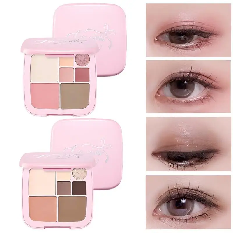 Life Girls 7-kleuren gezichtspalet Oogschaduw Markeerstift Contouring met fijne glitter Alles-in-één Mat Fijn poeder Gemakkelijk te kleuren