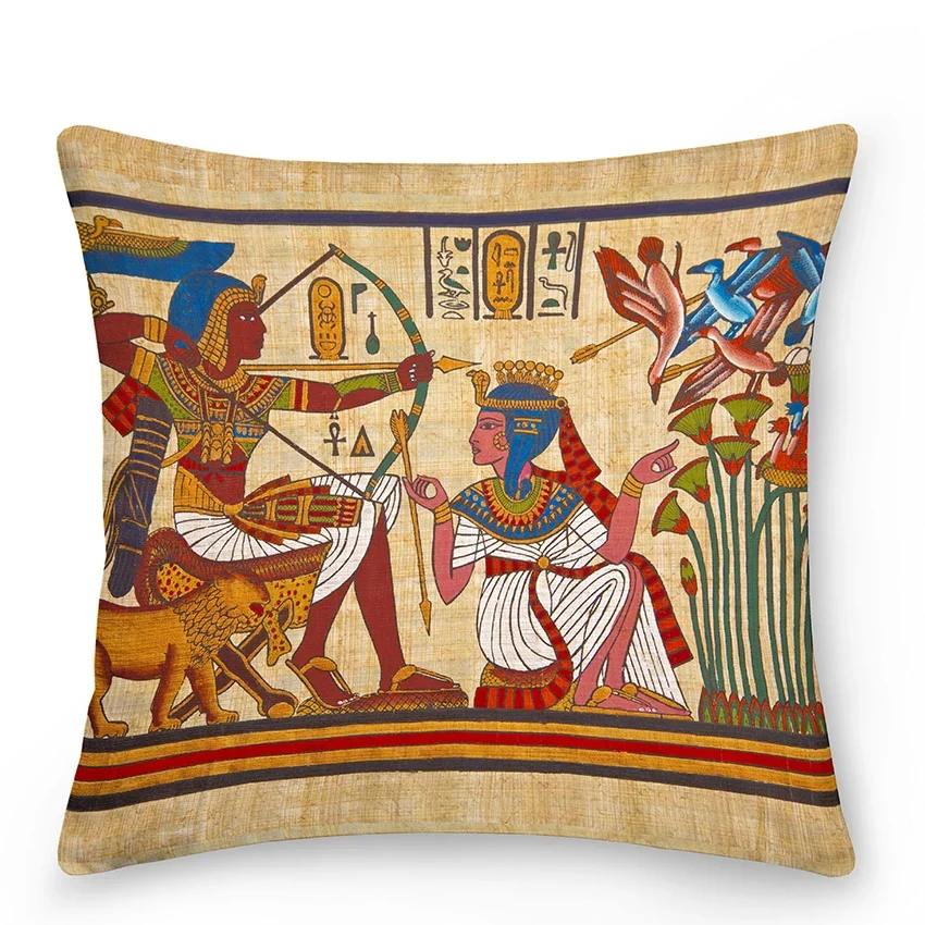 Egyptian Cushion Cover Ancient Egypt Pillowcase Sofa Living Room Decoration Decorative