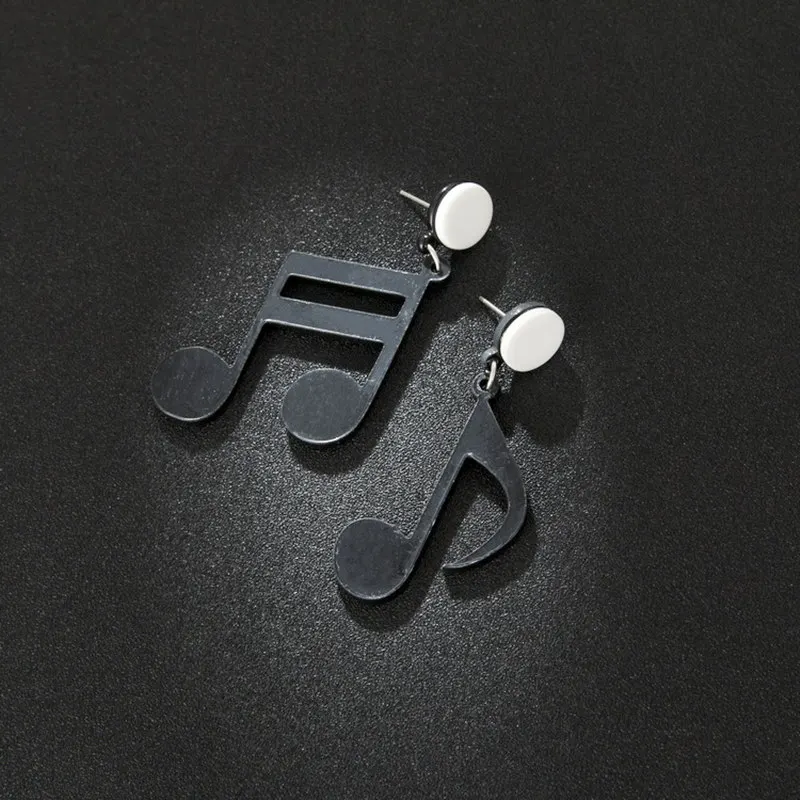 Korean Acrylic Earrings  Personality Asymmetric Music Notes Earrings  Women Accessory Lady Dangle Earrings Jewelry Bijoux