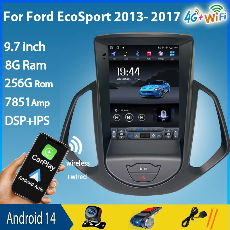 For Ford EcoSport 2013 - 2017 Android OS Auto Radio Car Multimedia Player Navigation Screen DSP GPS 5G WIFI Wireless Carplay BT