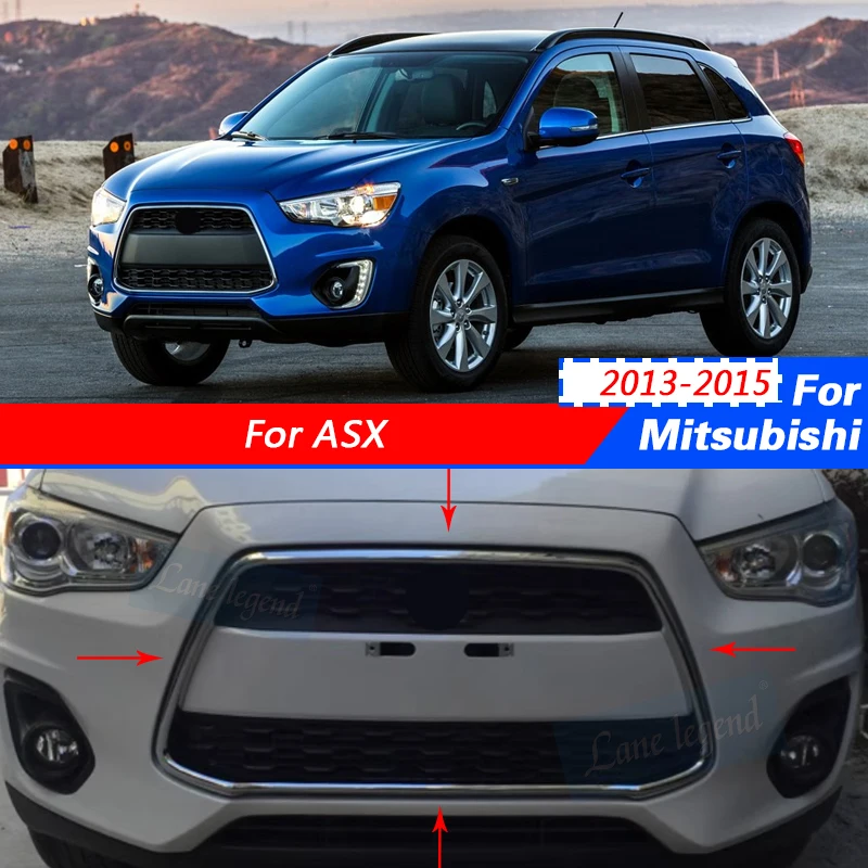 

For Mitsubishi ASX 2013-2015 ABS Chrome Grille Trim Around Racing Grills Bright Frame Light Bar Trim Exterior Accessories