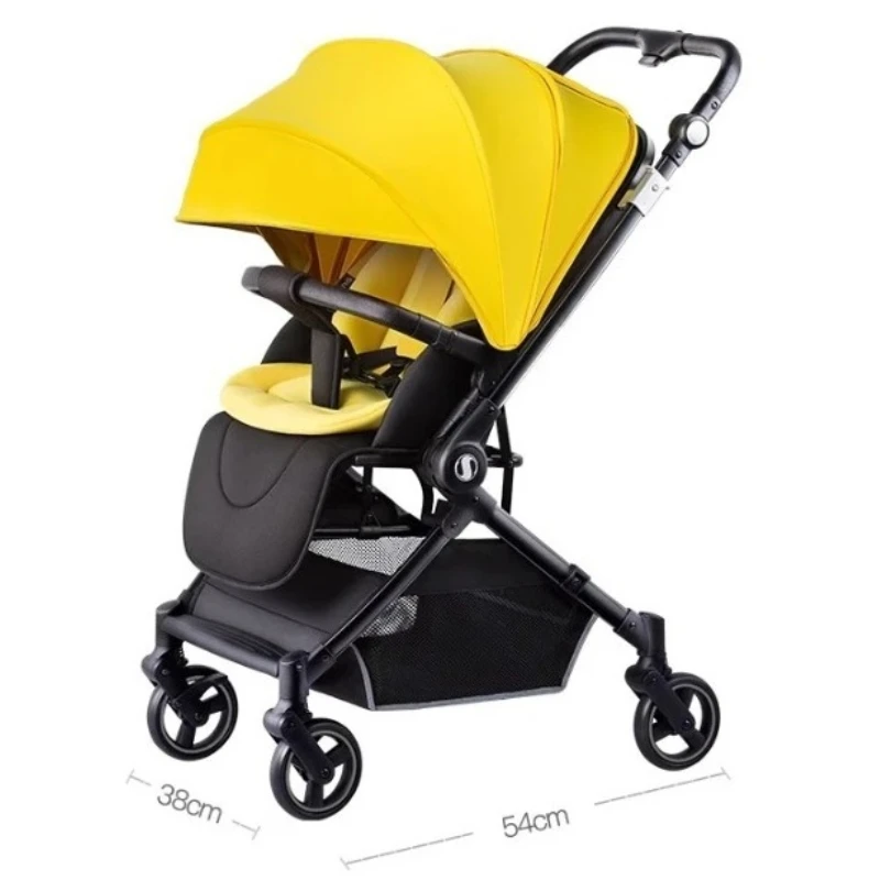 

Luxury Baby Stroller Portable Baby Stroller with Two-way Push Rod Foldable High-view Baby Stroller Multi-function Infant Trolley