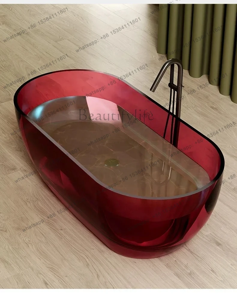 

Color transparent resin bathtub, personalized crystal hotel homestay home glass independent bathtub