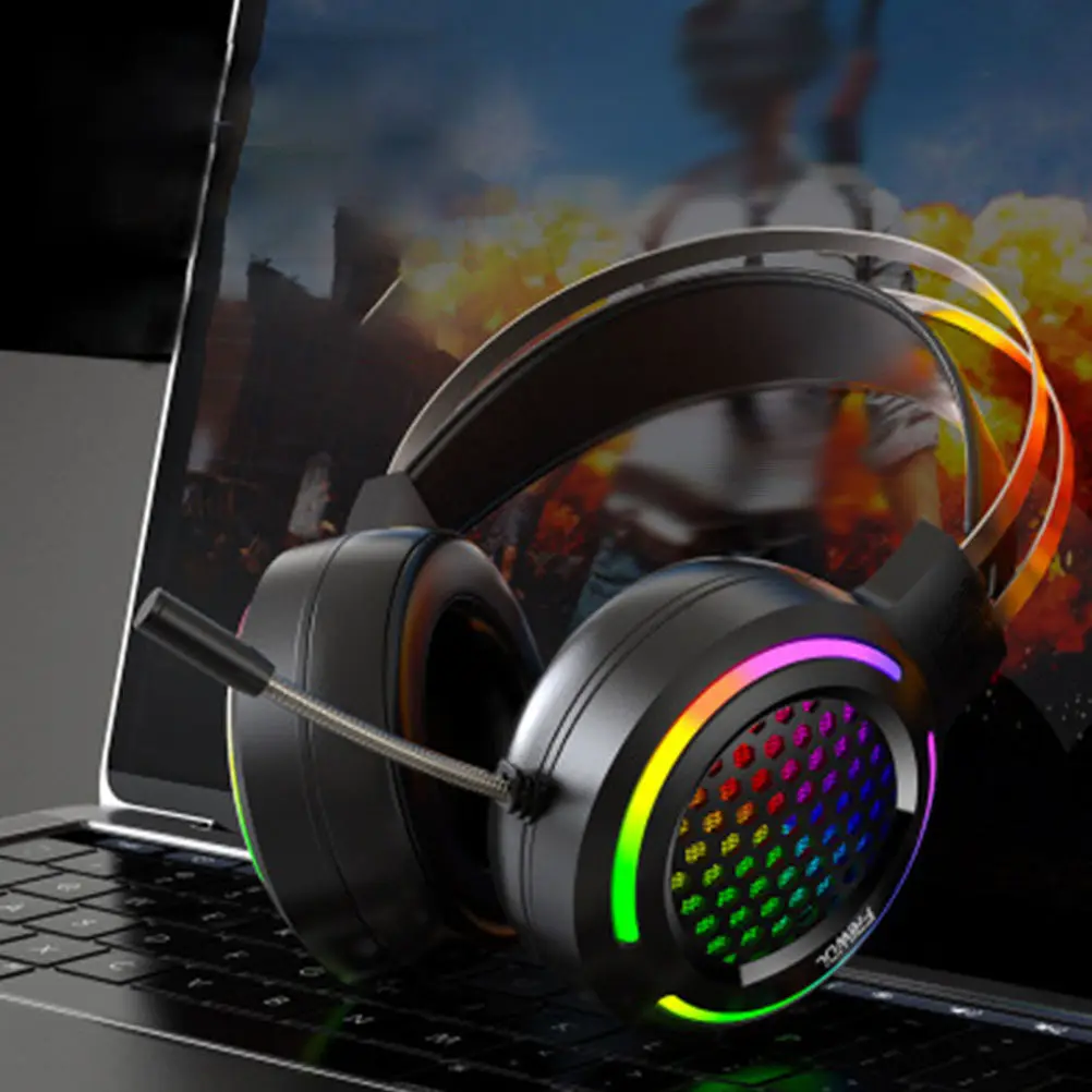 

1Pcs Wired Headphones Gaming Headset with Light Pc Computer Headphone Luminous Game Headphone Cool LED Design for Long Sessions