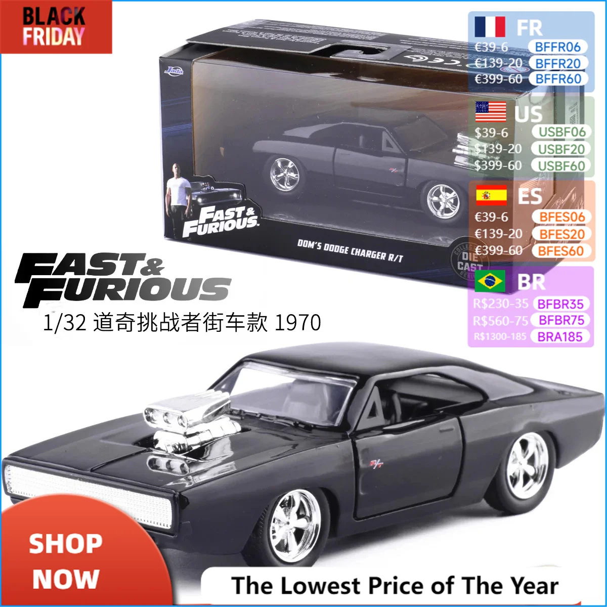 1:32 Jada Fast And Furious Classical Model Alloy Car DODGE Charger R:T Metal Diecasts Vehicle Collection Toy For Children Gift