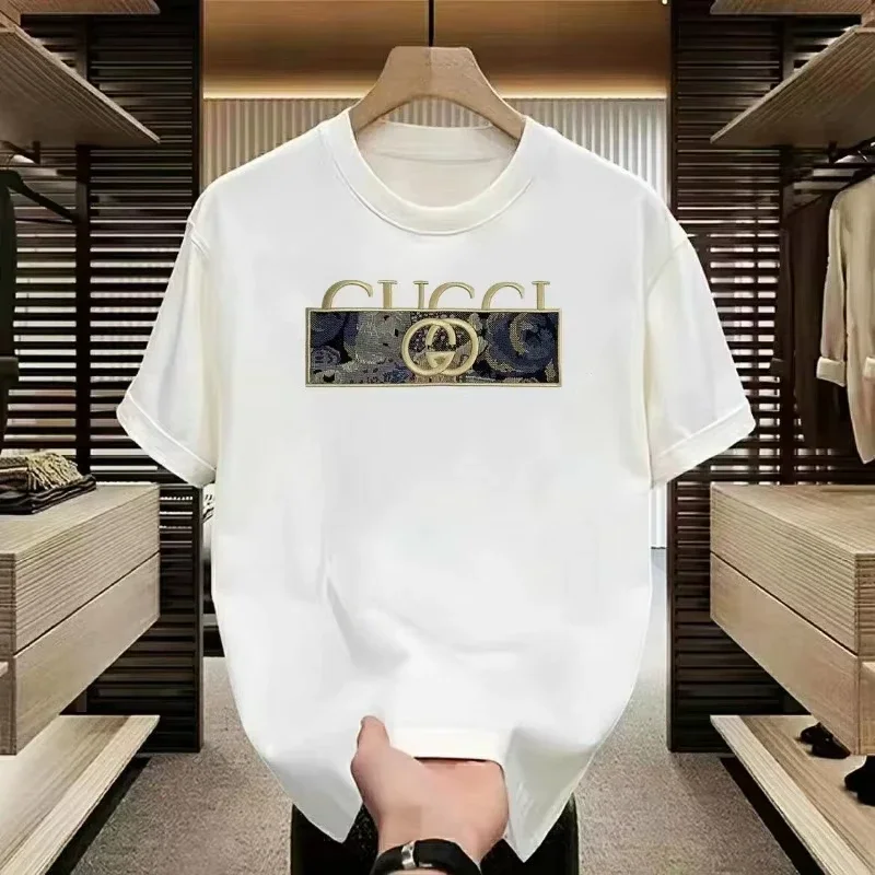 

2025 Summer Popular New Fashion Brand Cotton Printed Men's and Women's Loose Top Short-sleeved Round Neck Half-sleeved T-shirt