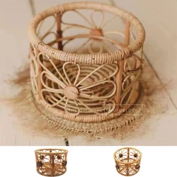 Newborn Photography Props Bamboo Baby Rattan Bed Chair Baby Sleeping Basket Round Basket Photo Studio Photography Accessories