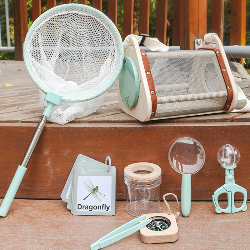 

Kids' Outdoor Explorer Bug Catching Kit - Insect Observation Container, Magnifying Glass & Compass for Nature Exploration