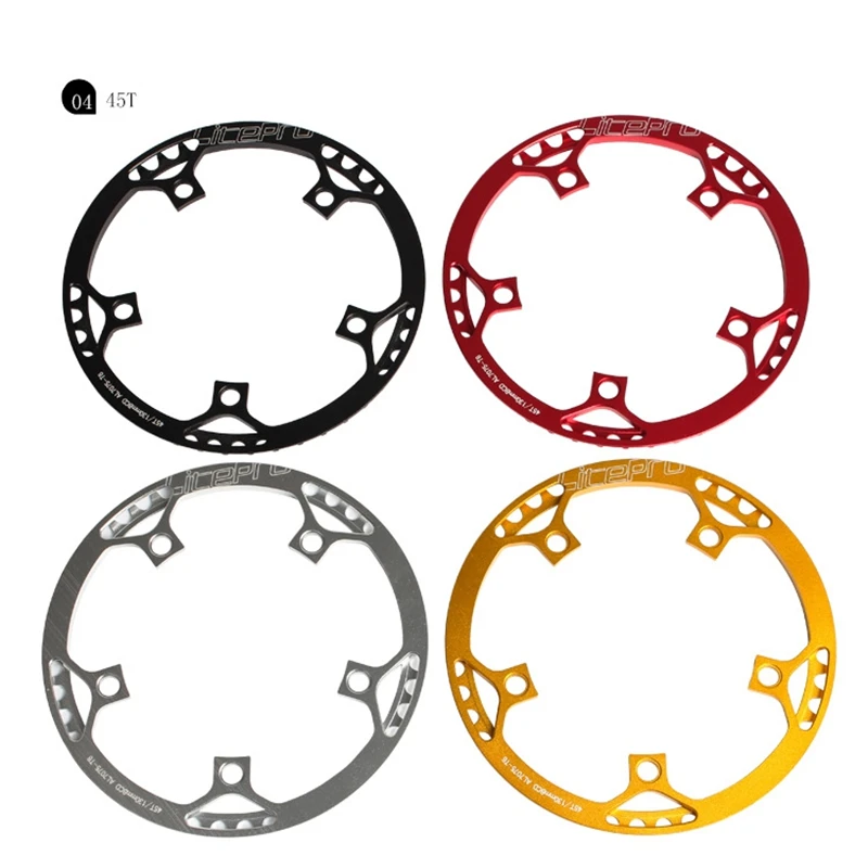 For Brompton Ultralight BCD 130mm 45/47/53/56/58T AL7075-T6 Alloy BMX Chainring With Guard Folding Bicycle Disc Bicycle Parts