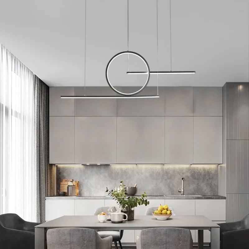 

Modern Minimalist Led Chandelier with Remote Control Living Room Kitchen Fixture Table Dining Home Decor Lighting Will Inner