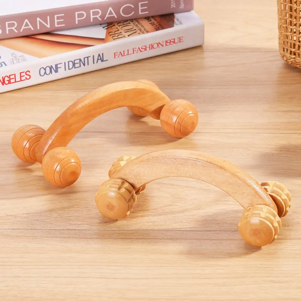 Rouleau de massage en bois pour les épaules et les muscles, soulagement de la douleur musculaire, outil de massage corporel, masseur de points de déclenchement.