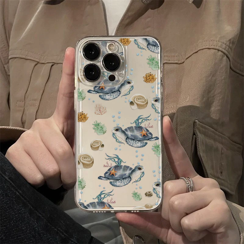 Summer Cartoon Turtle Pattern Phone Case For OPPO Realme C67 C65 C63 C55 C53 C35 C30 C11 12 10 9 8 7 6 5 3 Pro Plus 4G 5G Cover