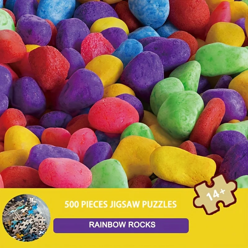 

500-Piece Adult Jigsaw Puzzle Colorful Stones Design 20.5x15 Inches (52x38cm) Christmas Festival Home Gift