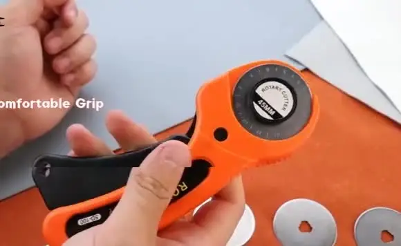 Rotary Cutter Set Leather Fabric Paper Craft Cutting Sewing Tool Kit with Ergonomic Handle Safety Lock 45mm Knife Rotary Cutter