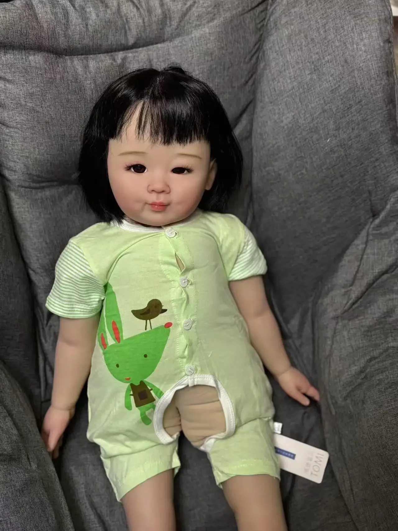 EGO dostosowane ograniczone dostawy 28 cali Reborn Baby Chunmei z ręcznie ukorzenionymi włosami już gotowa lalka prezent na boże narodzenie