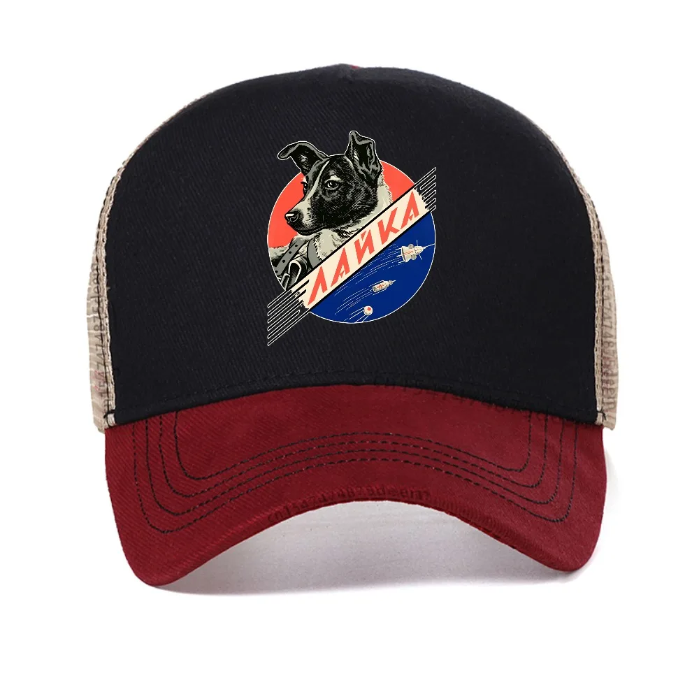 

Laika USSR Funny Cartoon Dog Graphic baseball cap fashion Hip Hop Harajuku Style sun hat casual adjustable mesh Snapback hats