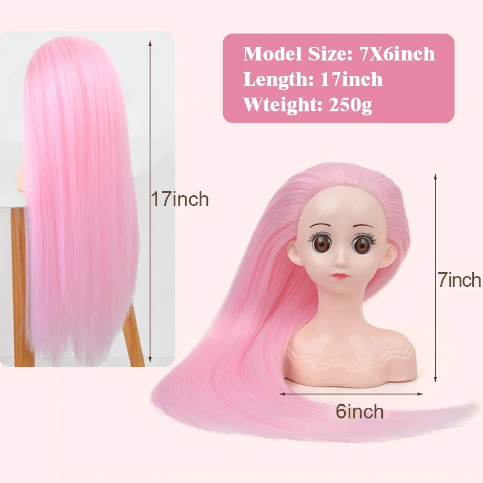 cuteplus wig head model straight hair practice hair braid makeup doll head simulation fake head model hair model head