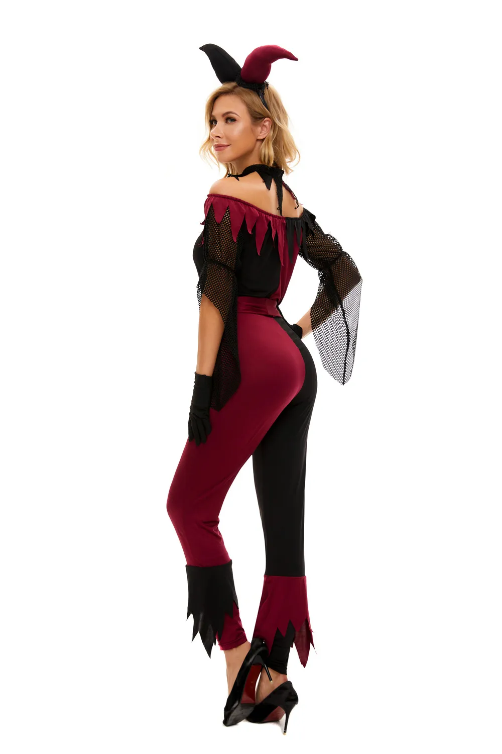 Böser Horror Clown Cosplay Kostüm für Frauen hässlichen kriminellen Mörder Zirkus Clown Karneval Ostern Halloween Purim Kostüm