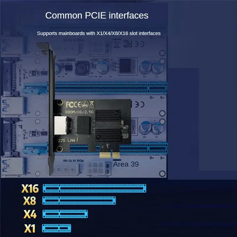 

(A26M) PG-1225-V Gigabit Ethernet PCI-E Network Card 10/100/2500Mbps 1Gbps/2.5Gbps RJ45 LAN PCIe Adapter for PC