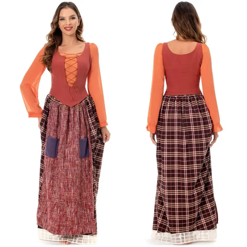 Mary Sanderson Costume Cosplay Hocus Halloween Pocus Abiti Abito da donna Donna Strega Gioco di ruolo Abiti da festa Moda per adulti MN3