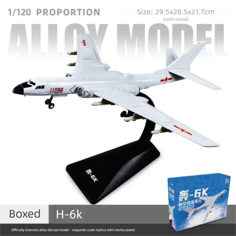 1:120 Scale H-6k Aircraft Model Alloy Simulate Aviation Exquisite Model Airplanes Military Collection Display Inertial Taxiing