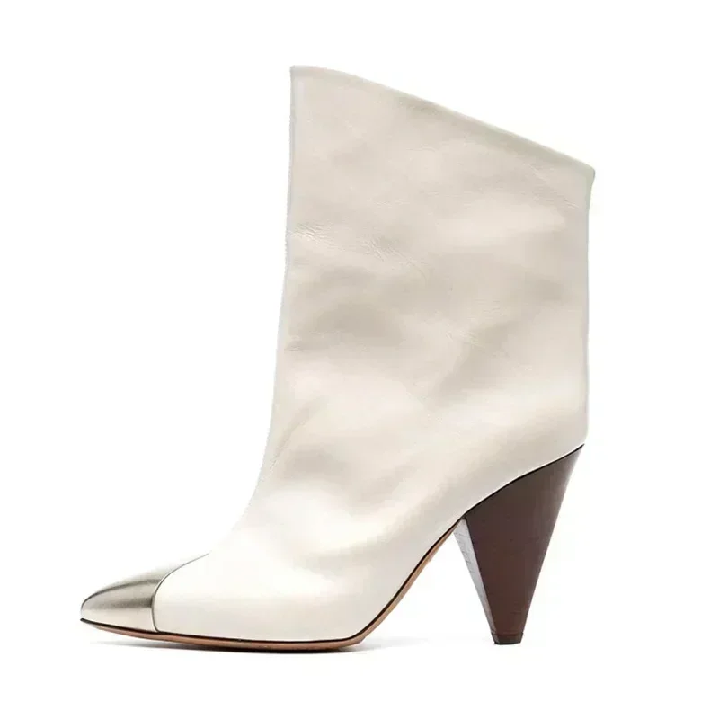 2024 European and American New Pointed Women\'s Short Boots with Conical High Heels Fashion 34-45 Size Large Women\'s Long Boots