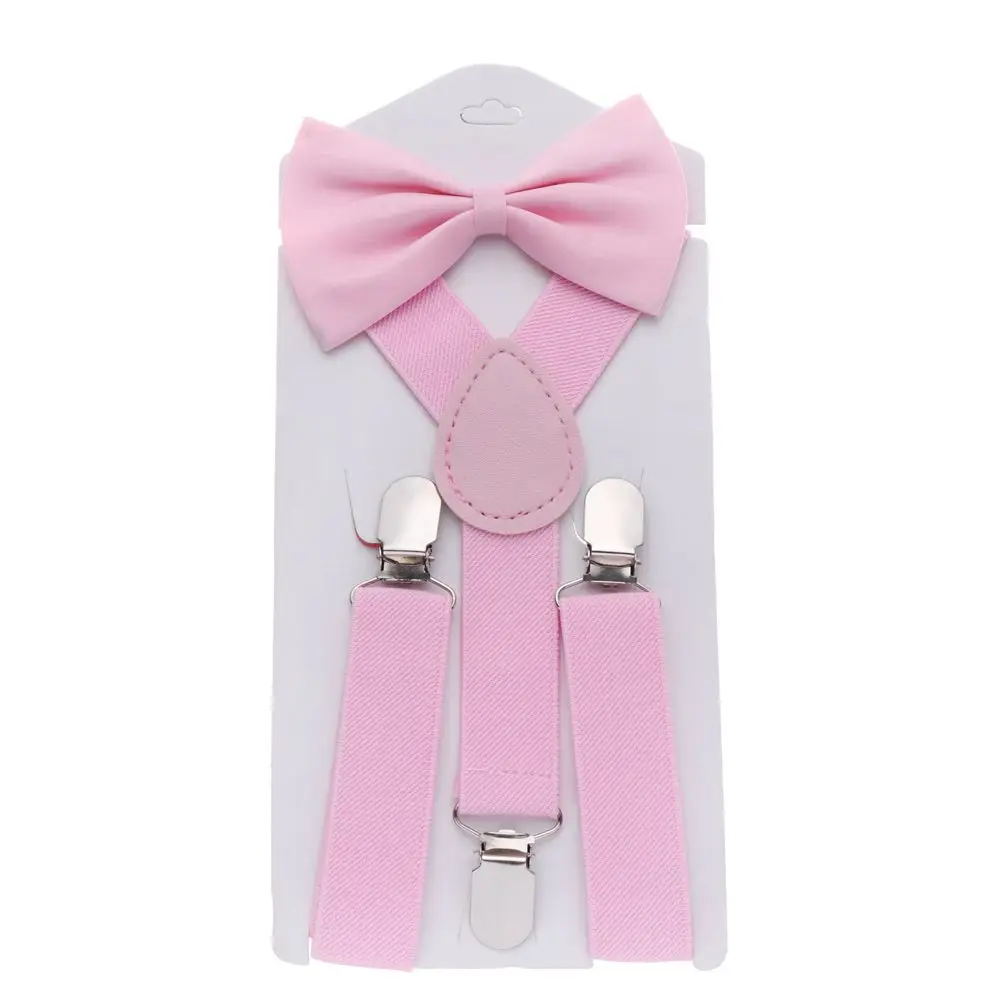 1 Pcs Elastic Suspenders with tie New Fashion Suspenders children Boys Girls With Bow Tie Adjustable Straps Accessories For kids