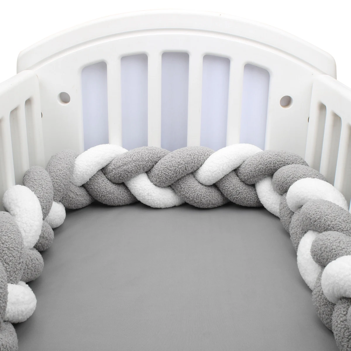 300CM Newborn Baby Crib Bumper Cot Protector Infant Bedding Set for Babies Boys Girls Braid Knot Pillow Cushion Room Decor