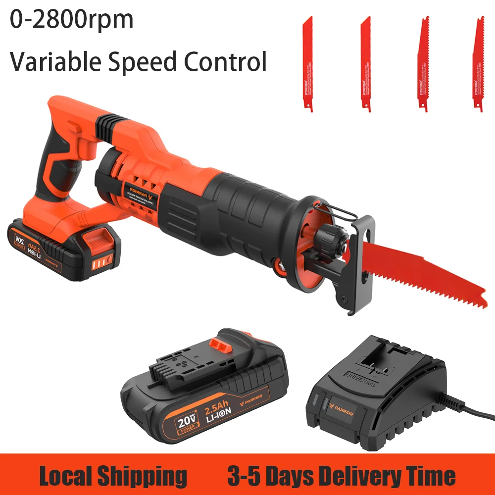 20V Cordless Reciprocating Saw with Battery and Charger