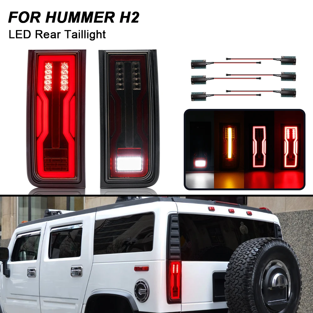 

For Hummer H2 SUV 2003-2009 Bumper LED Taillight Kits Brake Backup Reverse Running Turn Signal Assembly Lamp