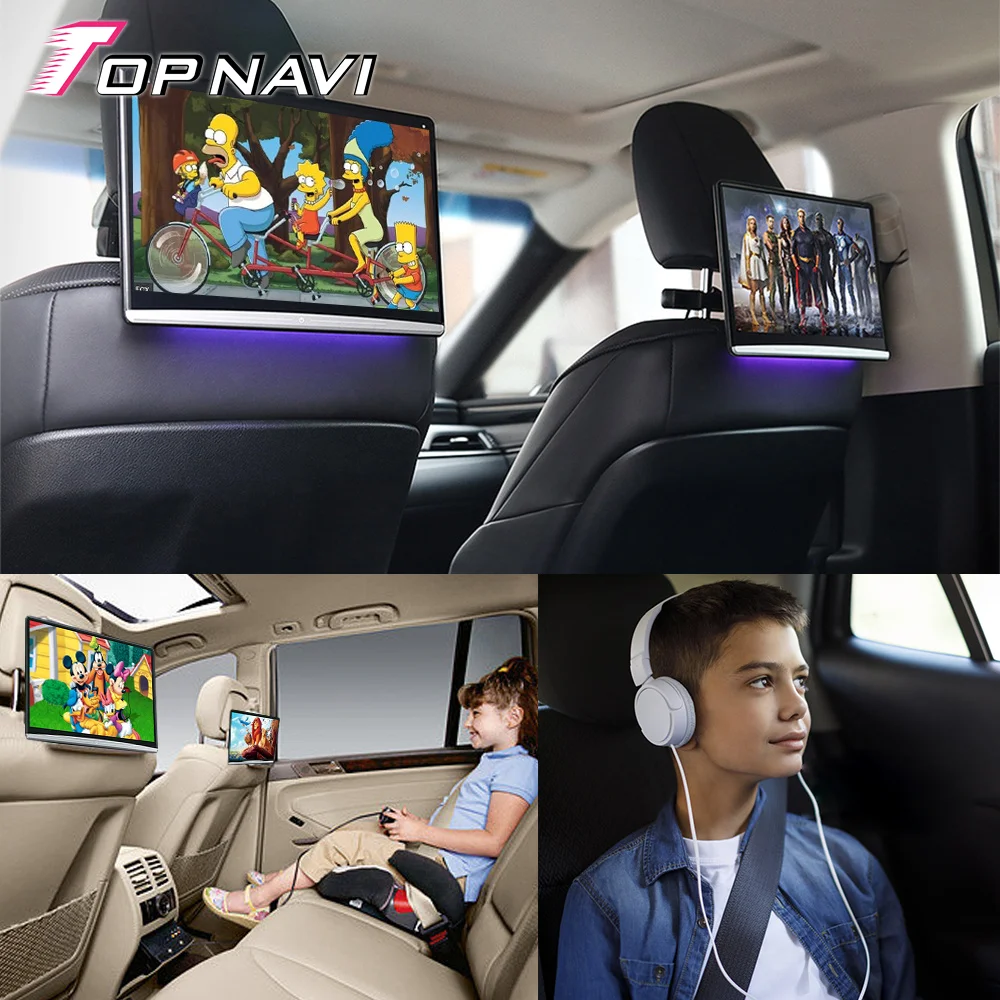 Taxi Advertising Display Rear Seat Entertainment Screen Android Car Headrest Monitor