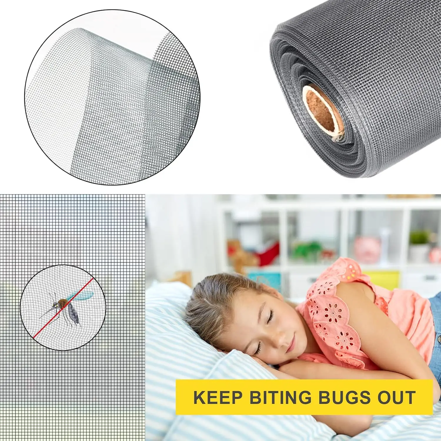 High Density Mosquito Proof Window Screen, Can Be Tailored To Fit Various Window Types, Providing Peace of Mind During Sleep