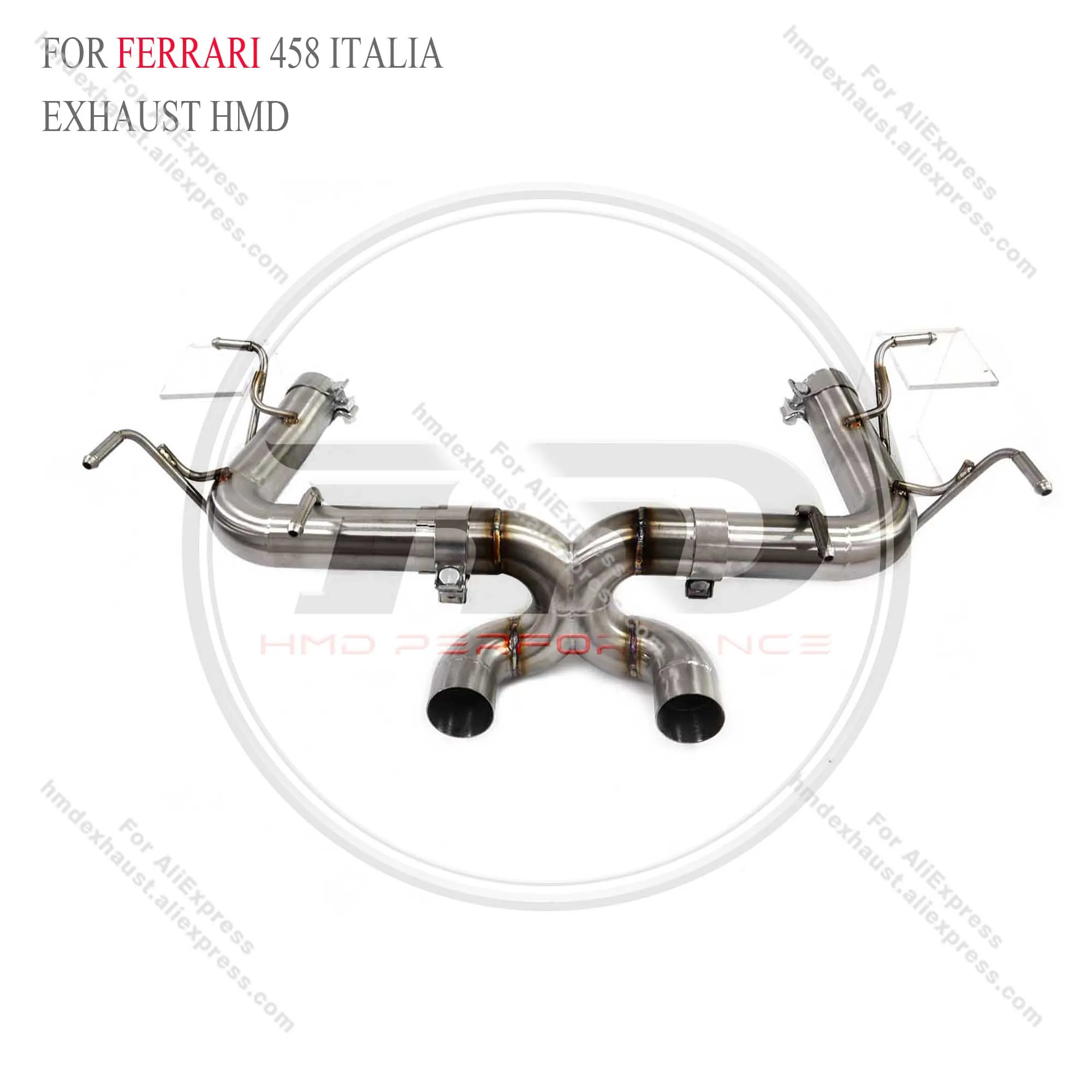 

Stainless steel Performance full Catback for Ferrari 458 Italia HMD exhaust system Without Valve Without Muffler catless