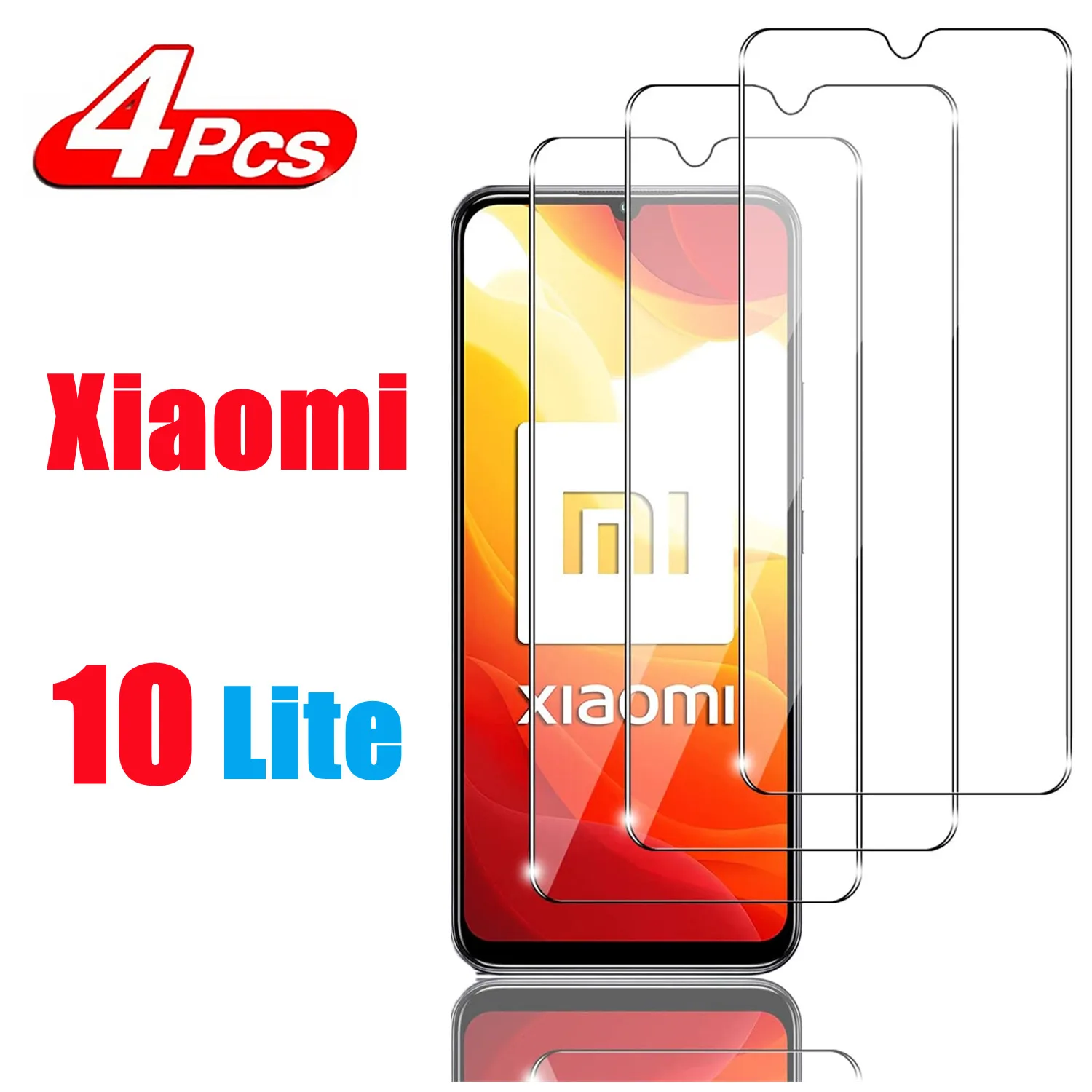 

1/4Pcs High definition anti drop tempered film HD+ high-quality Tempered Glass For Xiaomi 10 Lite Screen Protector Glass Film